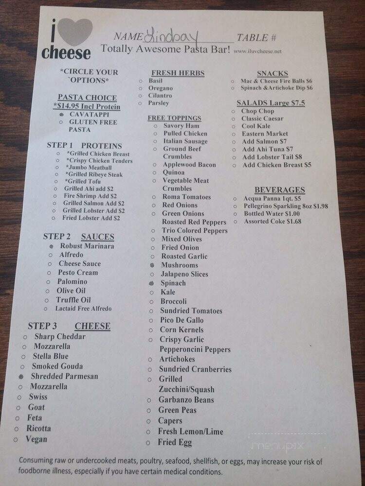 I Luv Cheese - Detroit, MI menu_pic
