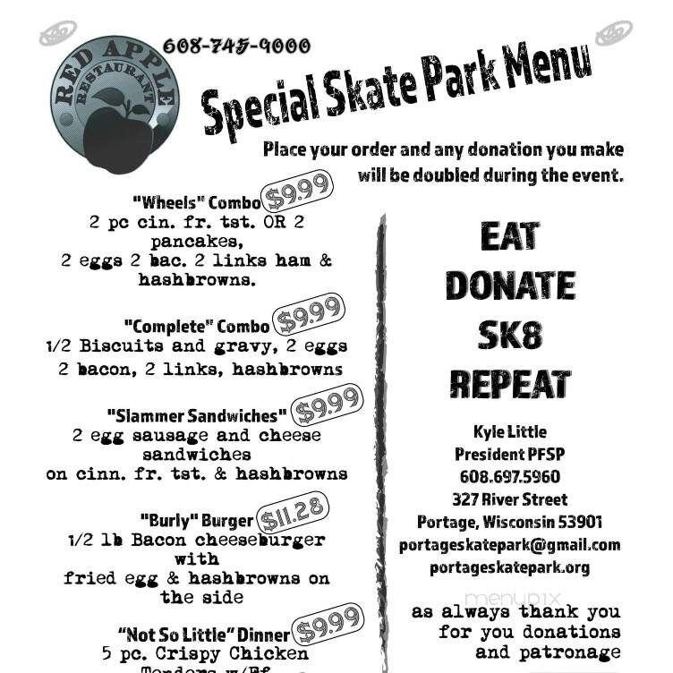 Red Apple Restaurant - Portage, WI menu_pic
