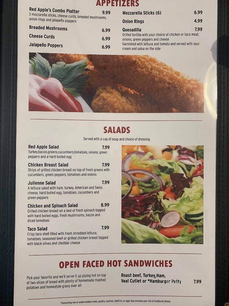 Red Apple Restaurant - Portage, WI menu_pic