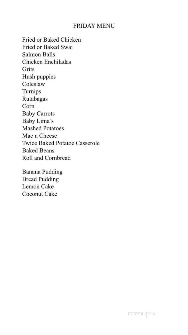 The Parrish House - Adel, GA menu_pic