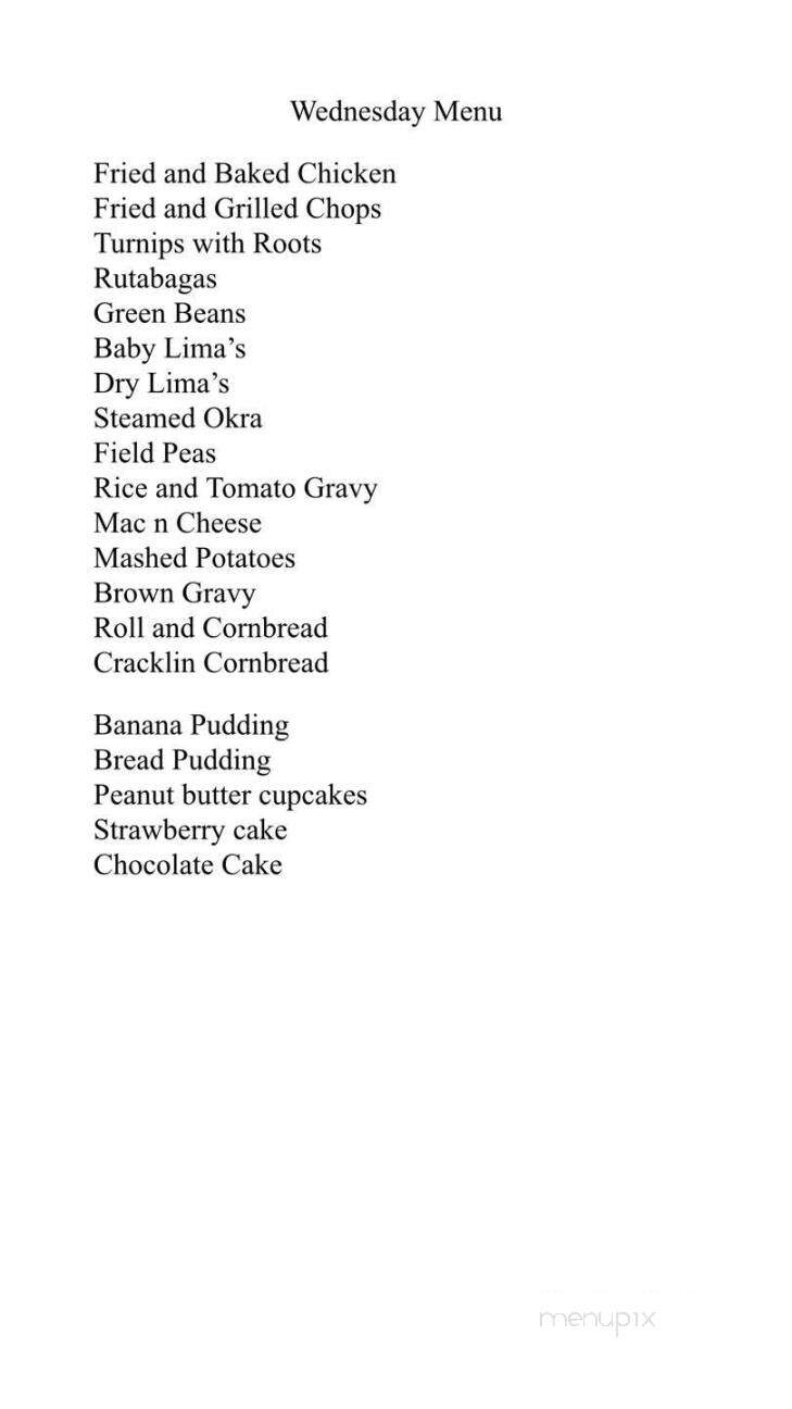 The Parrish House - Adel, GA menu_pic
