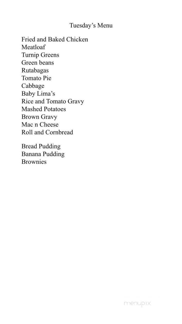 The Parrish House - Adel, GA menu_pic
