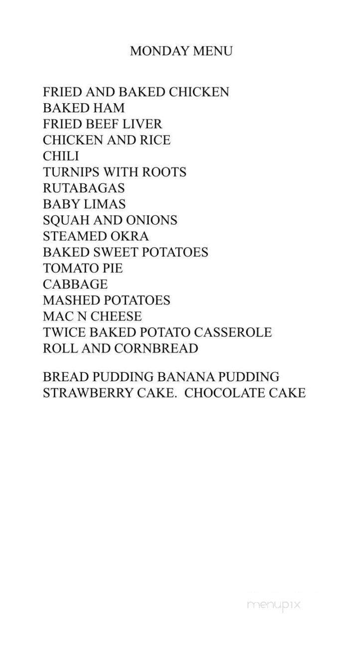 The Parrish House - Adel, GA menu_pic