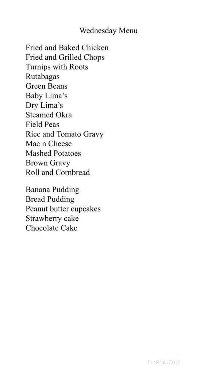 The Parrish House - Adel, GA menu_pic