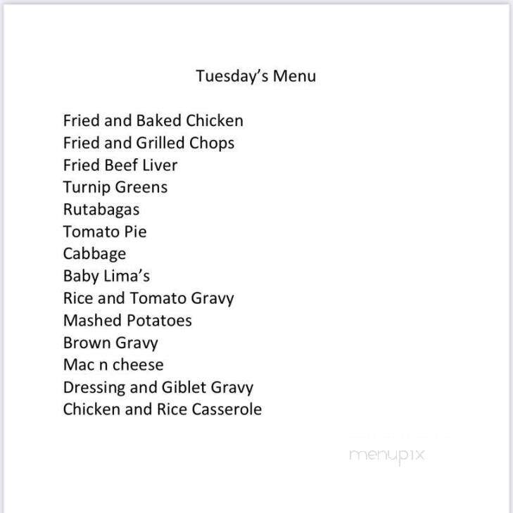 The Parrish House - Adel, GA menu_pic