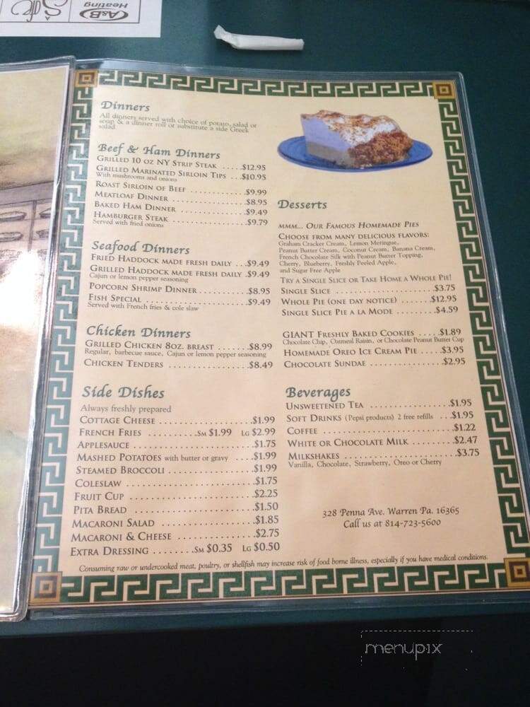 Plaza Restaurant - Warren, PA menu_pic
