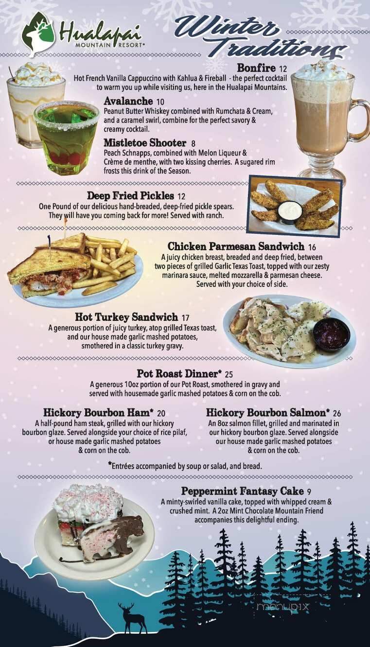 Hualapai Mountain Resort - Kingman, AZ menu_pic