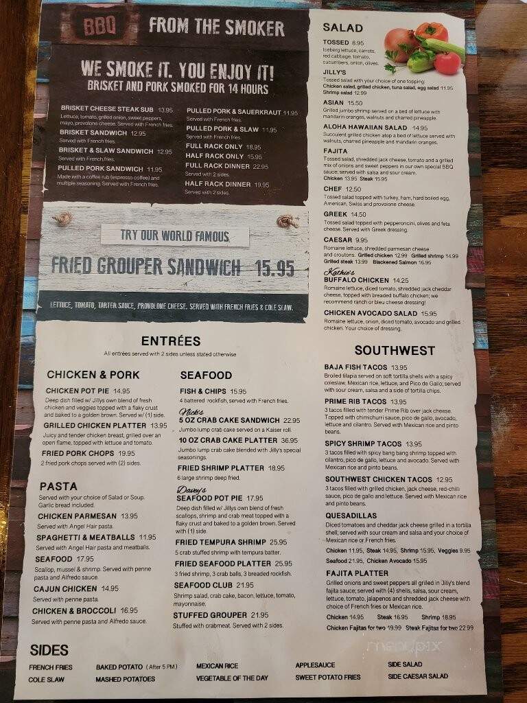 Jilly's - Pikesville, MD menu_pic