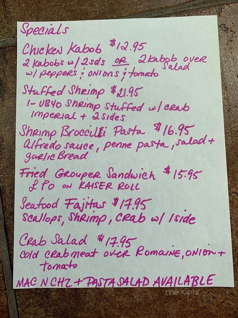Jilly's - Pikesville, MD menu_pic
