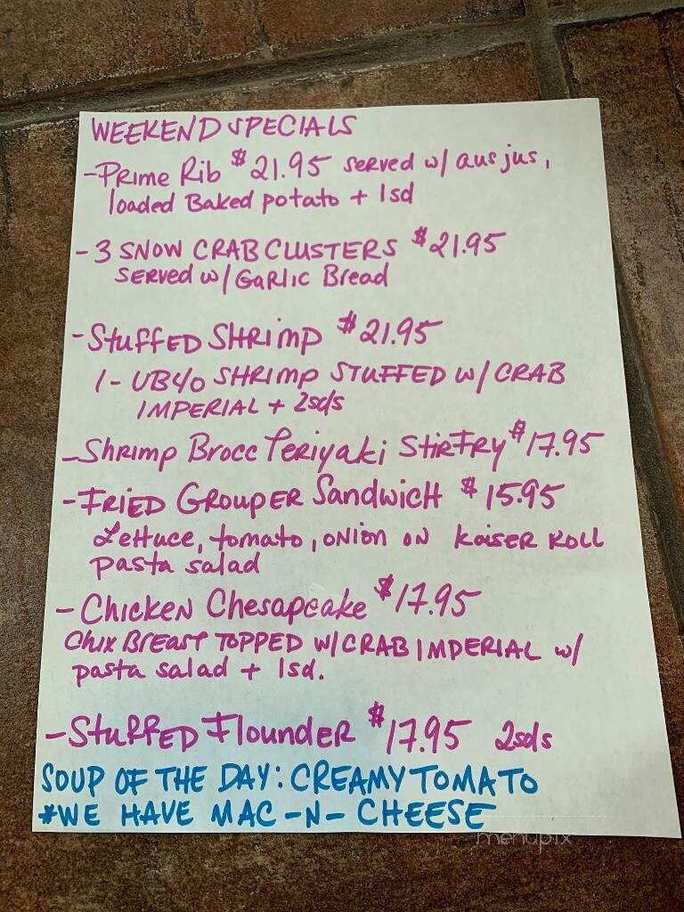 Jilly's - Pikesville, MD menu_pic