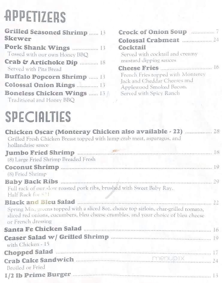 Johnny's Bar & Steakhouse - Stevens, PA menu_pic