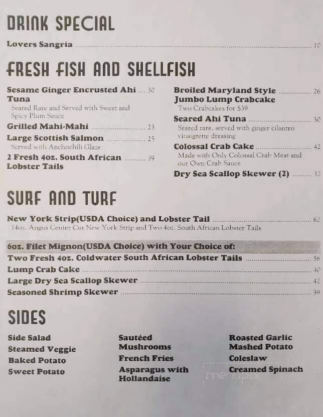 Johnny's Bar & Steakhouse - Stevens, PA menu_pic
