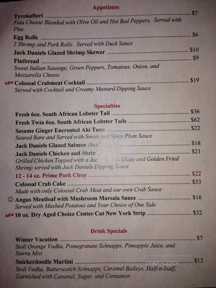 Johnny's Bar & Steakhouse - Stevens, PA menu_pic