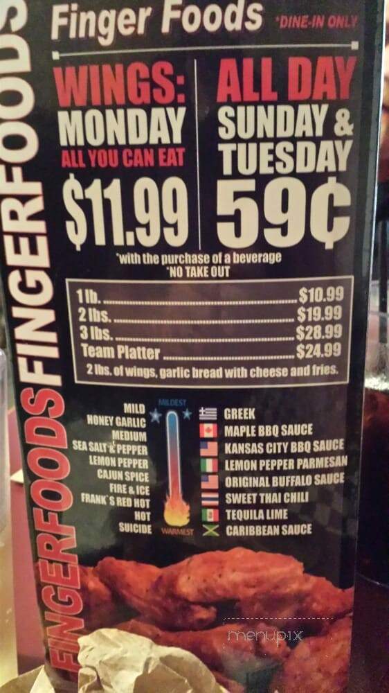 The Roxbury Bar & Grill - London, ON menu_pic