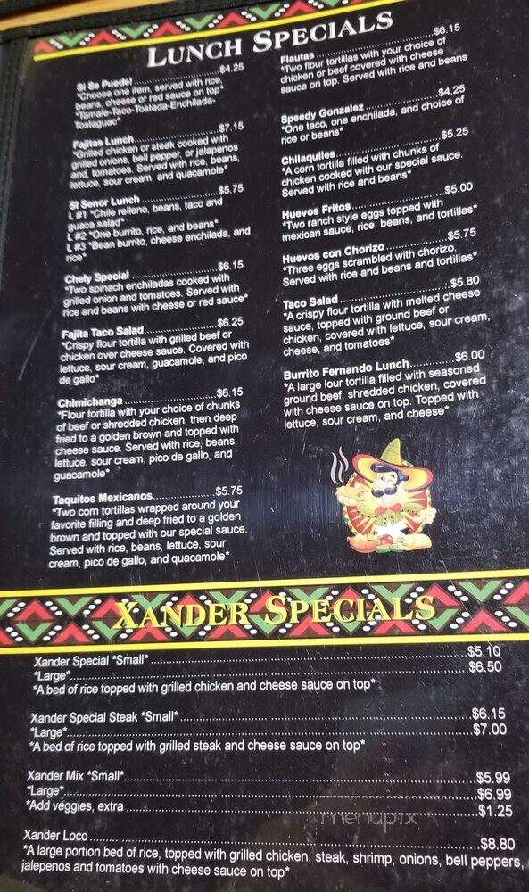 Si Senor Mexican Grill - Wister, OK menu_pic