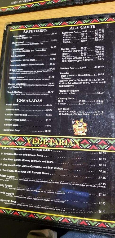 Si Senor Mexican Grill - Wister, OK menu_pic