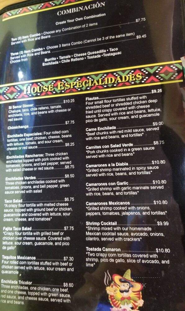 Si Senor Mexican Grill - Wister, OK menu_pic