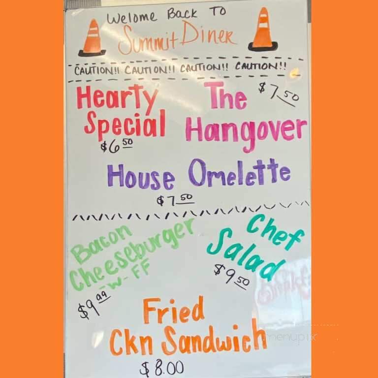 Summit Diner - Toledo, OH menu_pic