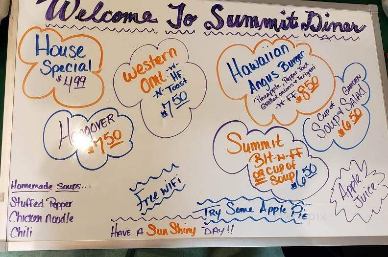 Summit Diner - Toledo, OH menu_pic