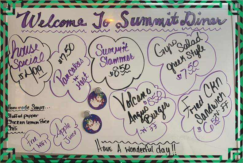 Summit Diner - Toledo, OH menu_pic