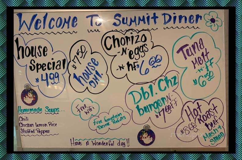 Summit Diner - Toledo, OH menu_pic