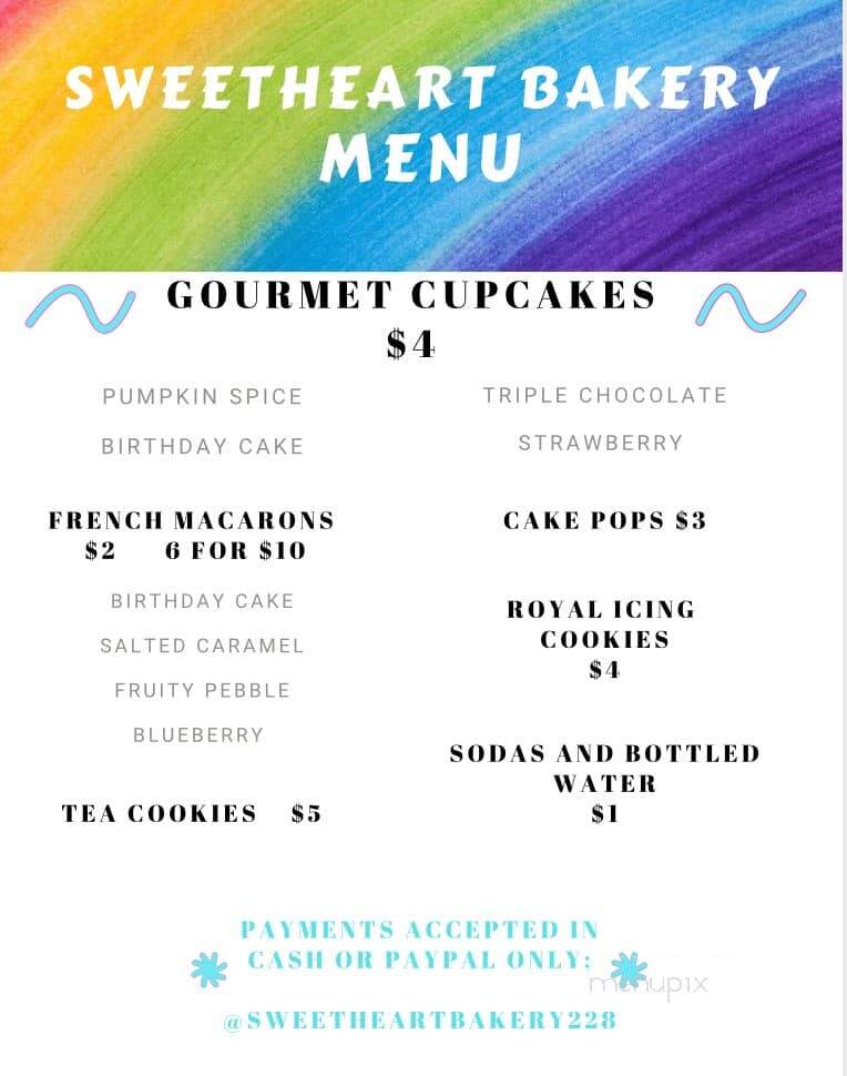 Sweetheart Bakery - Glasgow, KY menu_pic