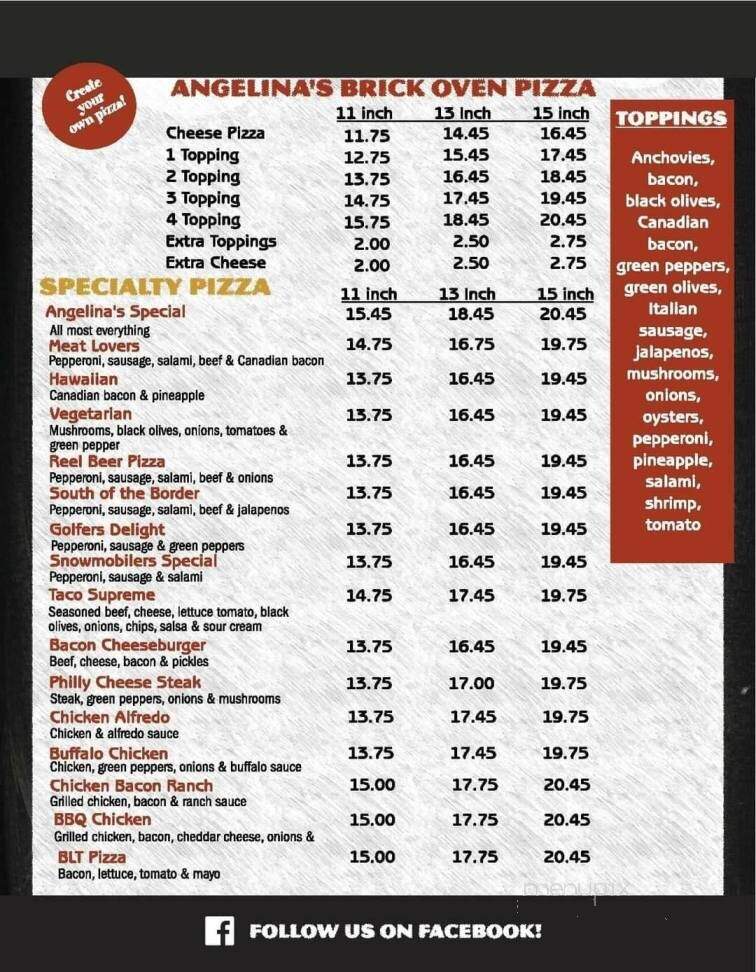 Angelina's Restaurant - Alexandria, MN menu_pic