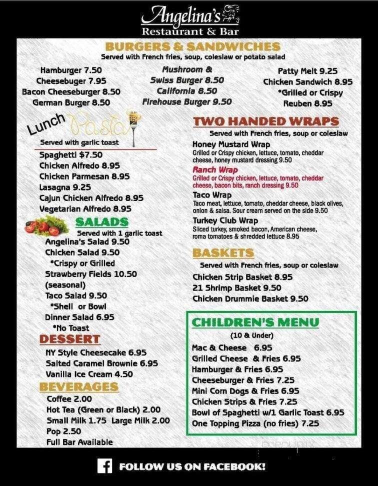 Angelina's Restaurant - Alexandria, MN menu_pic