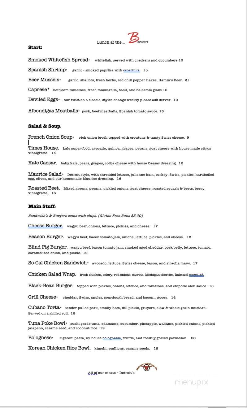 The Beacon Bistro - Petoskey, MI menu_pic