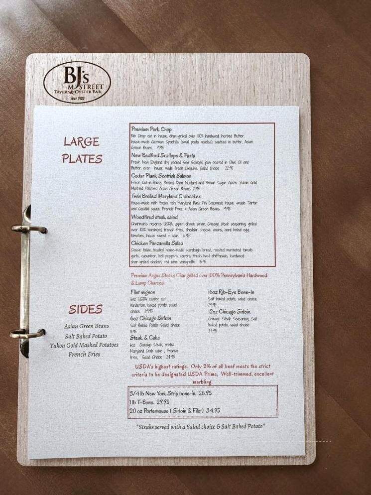 B J's Steak & Rib House - Danville, PA menu_pic