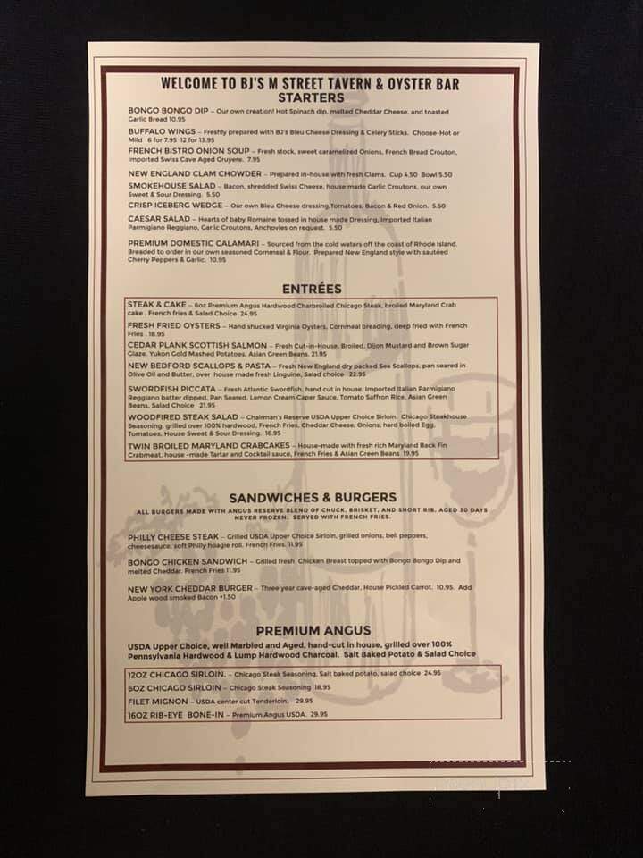 B J's Steak & Rib House - Danville, PA menu_pic