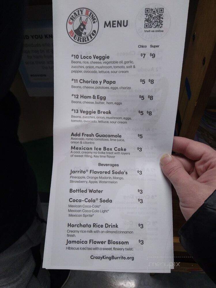 Crazy King Burrito - Stevensville, MI menu_pic