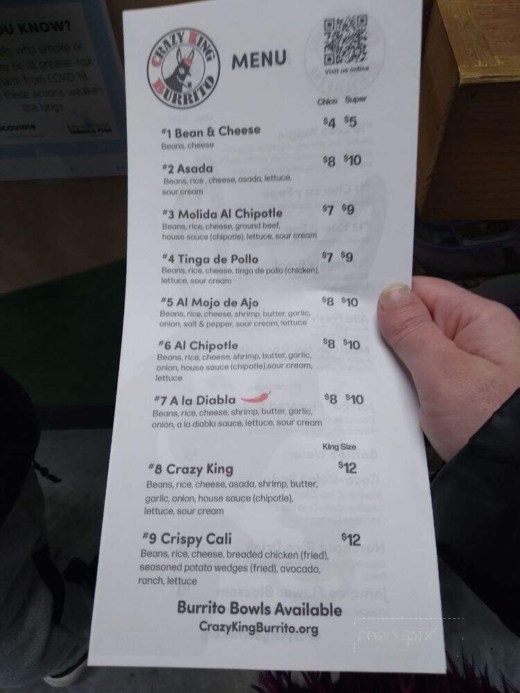 Crazy King Burrito - Stevensville, MI menu_pic