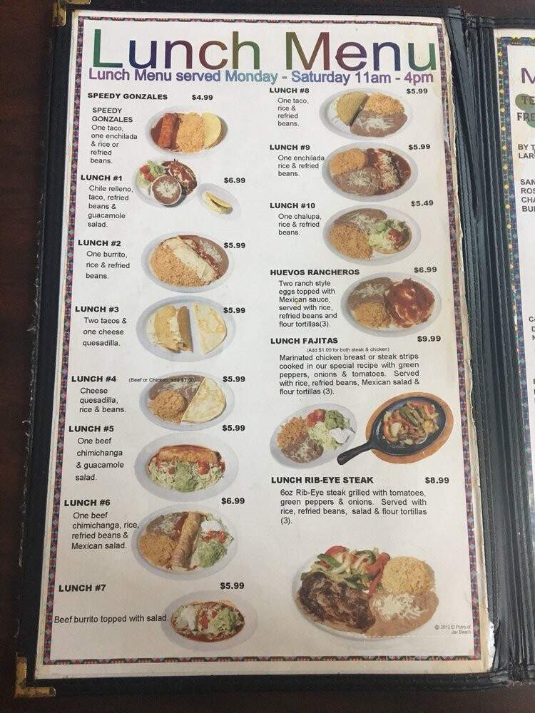 El Potro - St Augustine, FL menu_pic