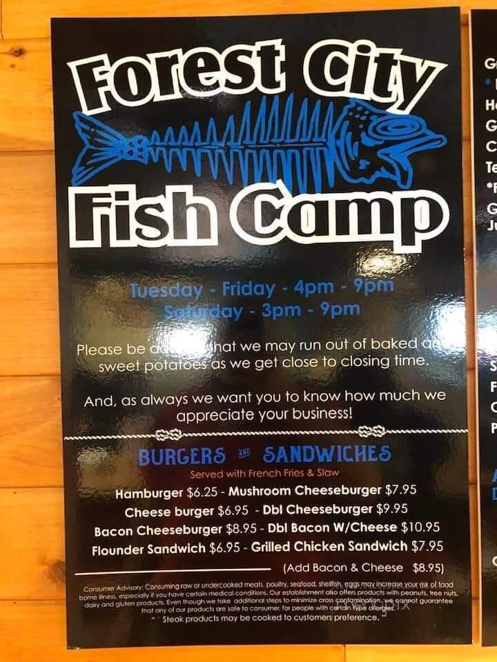 Forest City Fish Camp - Bostic, NC menu_pic