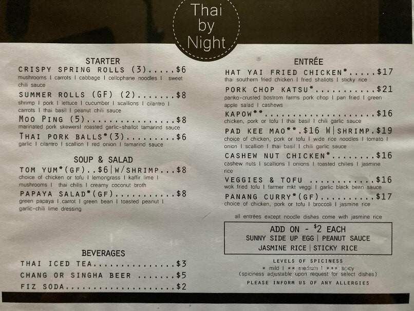 Thai by Night - Canandaigua, NY menu_pic