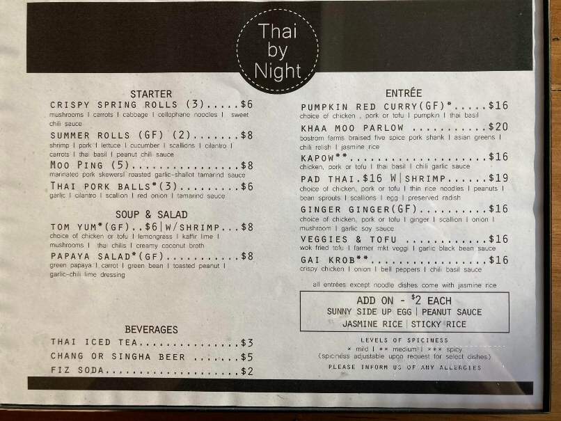 Thai by Night - Canandaigua, NY menu_pic