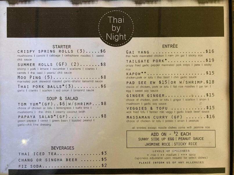 Thai by Night - Canandaigua, NY menu_pic