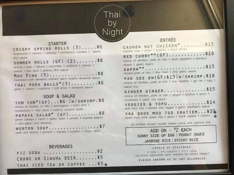 Thai by Night - Canandaigua, NY menu_pic