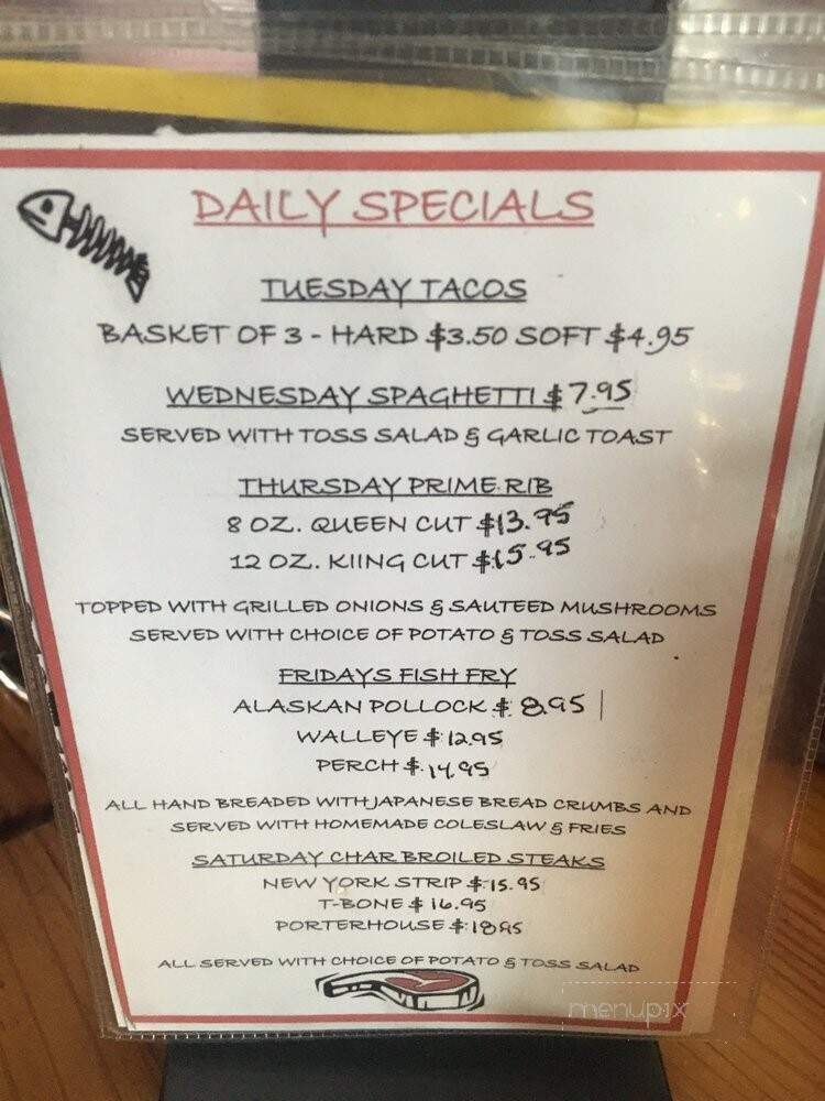 Clear Lake Bar - West Branch, MI menu_pic