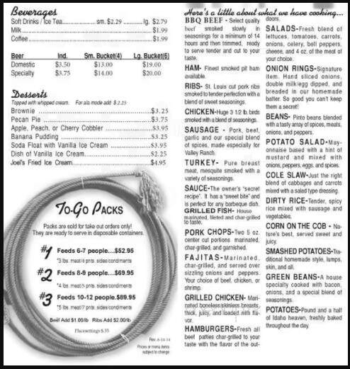 Valley Ranch Grill & Barbecue - Houston, TX menu_pic