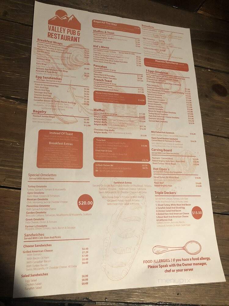 The Valley Pub and Grill - Waterville Valley, NH menu_pic