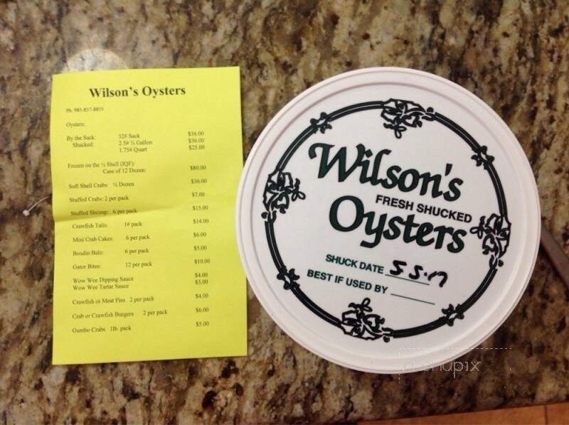 Wilson's Oysters Inc - Houma, LA menu_pic