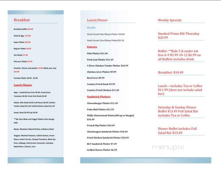 Grandpa Charlies Country Cookin' - Andrews, NC menu_pic
