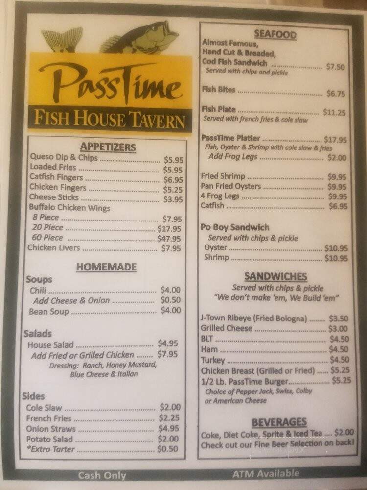 Pastime Fish House - Louisville, KY menu_pic