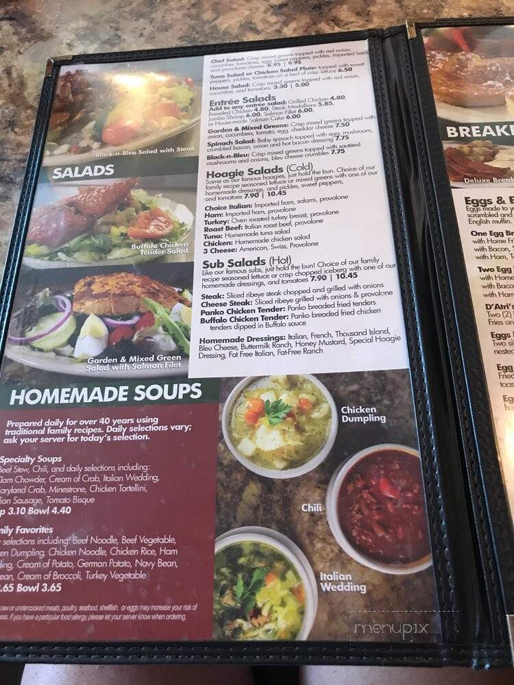 D'Atri's Restaurant - Cumberland, MD menu_pic