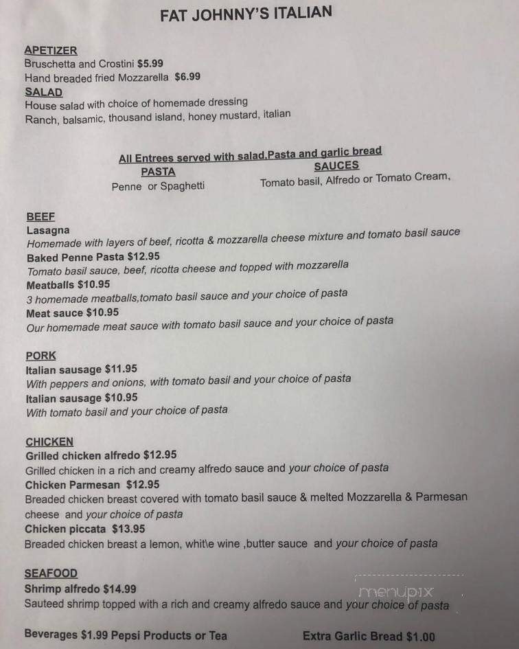 Fat Johnny's Comfort & Soul - Columbiana, AL menu_pic