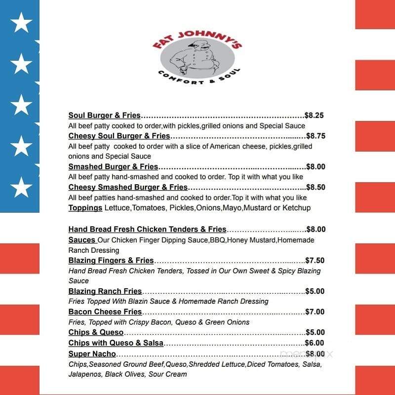 Fat Johnny's Comfort & Soul - Columbiana, AL menu_pic