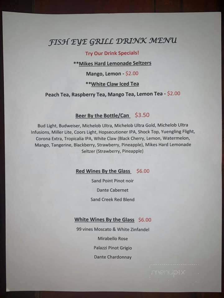 Fish Eye Grill - Girard, GA menu_pic