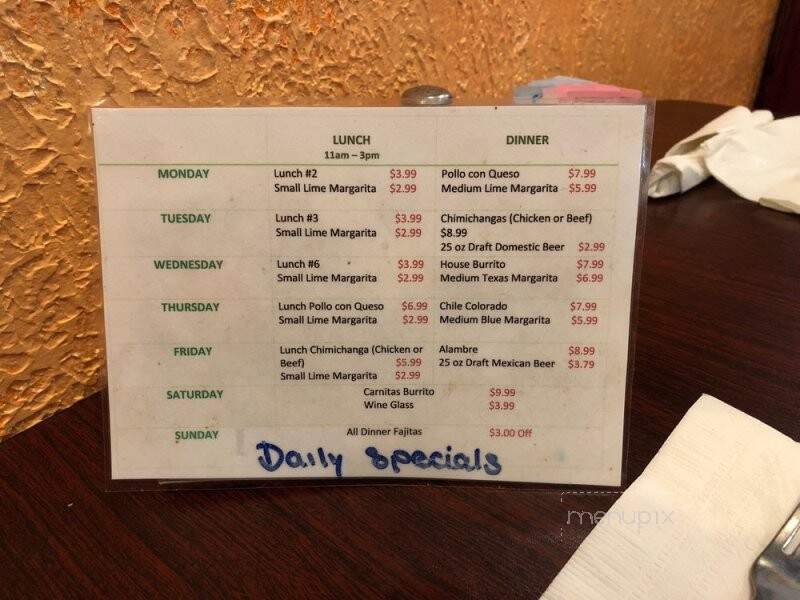 Habanero's Mexican Grill - Aiken, SC menu_pic